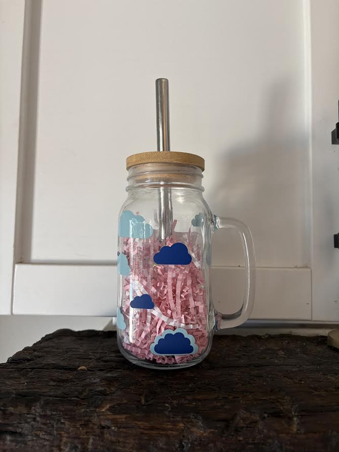 "Head in the Clouds" Mason Jar Cup