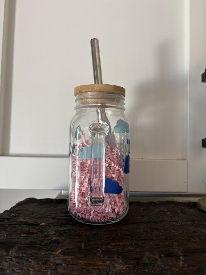 "Head in the Clouds" Mason Jar Cup