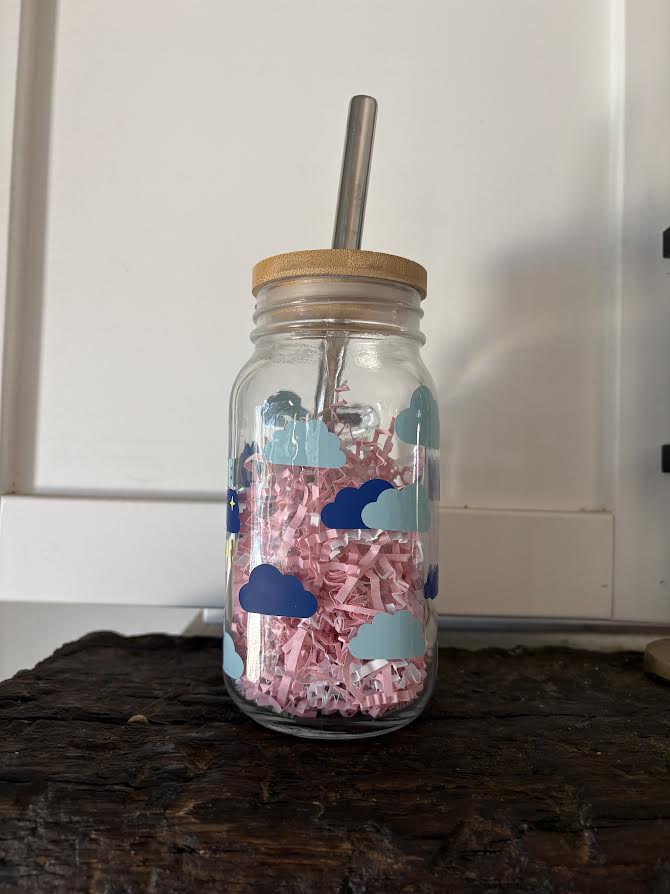 "Head in the Clouds" Mason Jar Cup